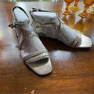 Rebecca Minkoff Silver Gladiator Sandals (Never Worn)